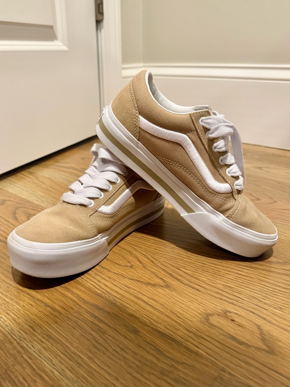 Tan Skate-Style Van Sneakers
